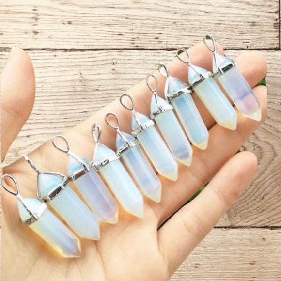 pendant *NEW* Opal Stone Pendants Healing Gemstone Crystal Natural Chakra quartz - Picture 2 of 3